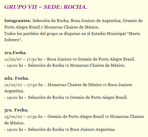 Arquivo:2007 - tabela de jogos Mundialito de Uruguay Sub-14.png